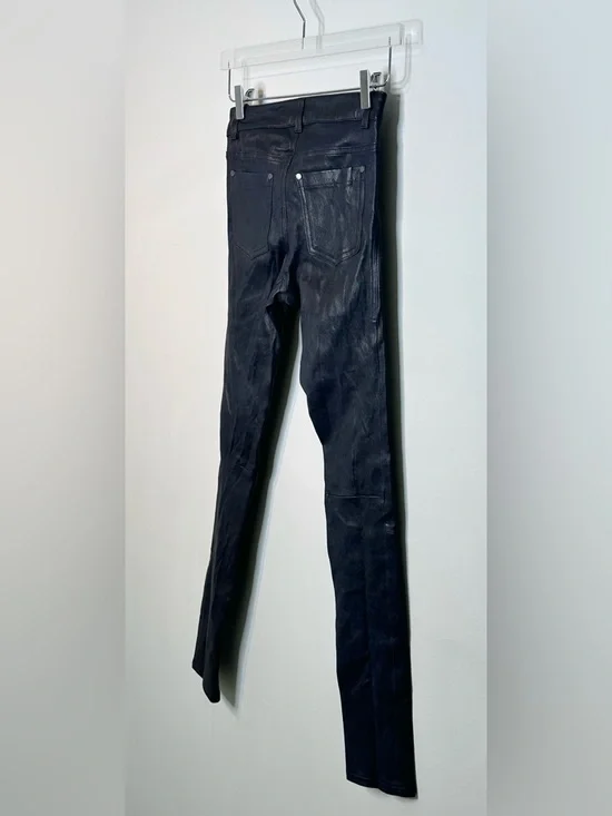 Alice + Olivia Navy Blue Lambskin Leather Skinny Pants Jeans NWT - Picture 8 of 13